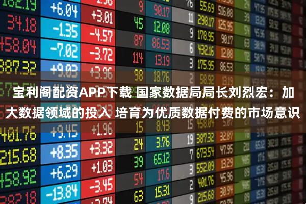宝利阁配资APP下载 国家数据局局长刘烈宏：加大数据领域的投入 培育为优质数据付费的市场意识