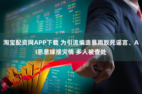 淘宝配资网APP下载 为引流编造暴雨致死谣言、AI恶意嫁接灾情 多人被查处